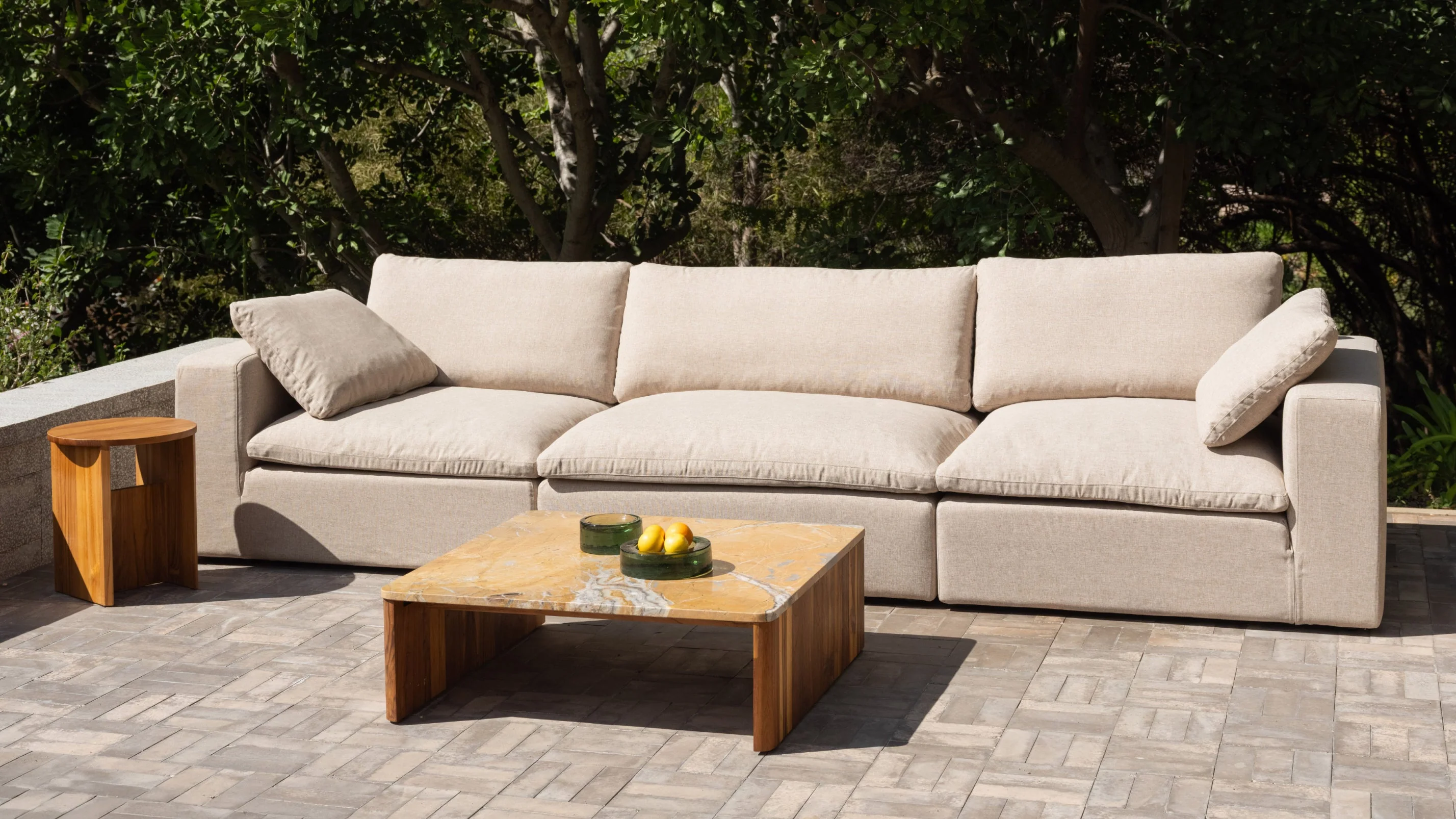 Movie Night™ Outdoor 3-Piece Modular Sofa, Standard, Ivory - Image 7