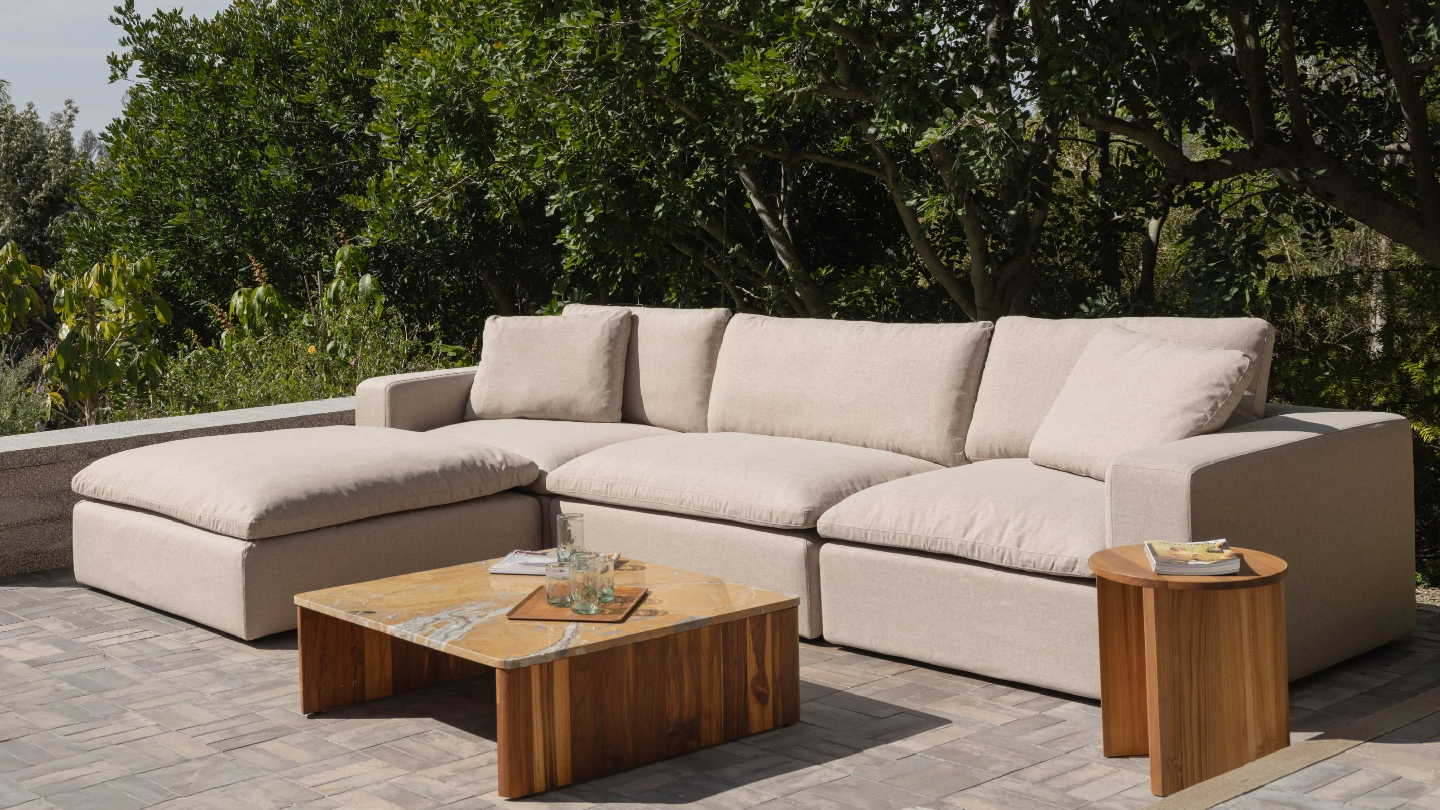 Movie Night™ Outdoor 4-Piece Modular Sectional, Standard, Ivory - Image 7