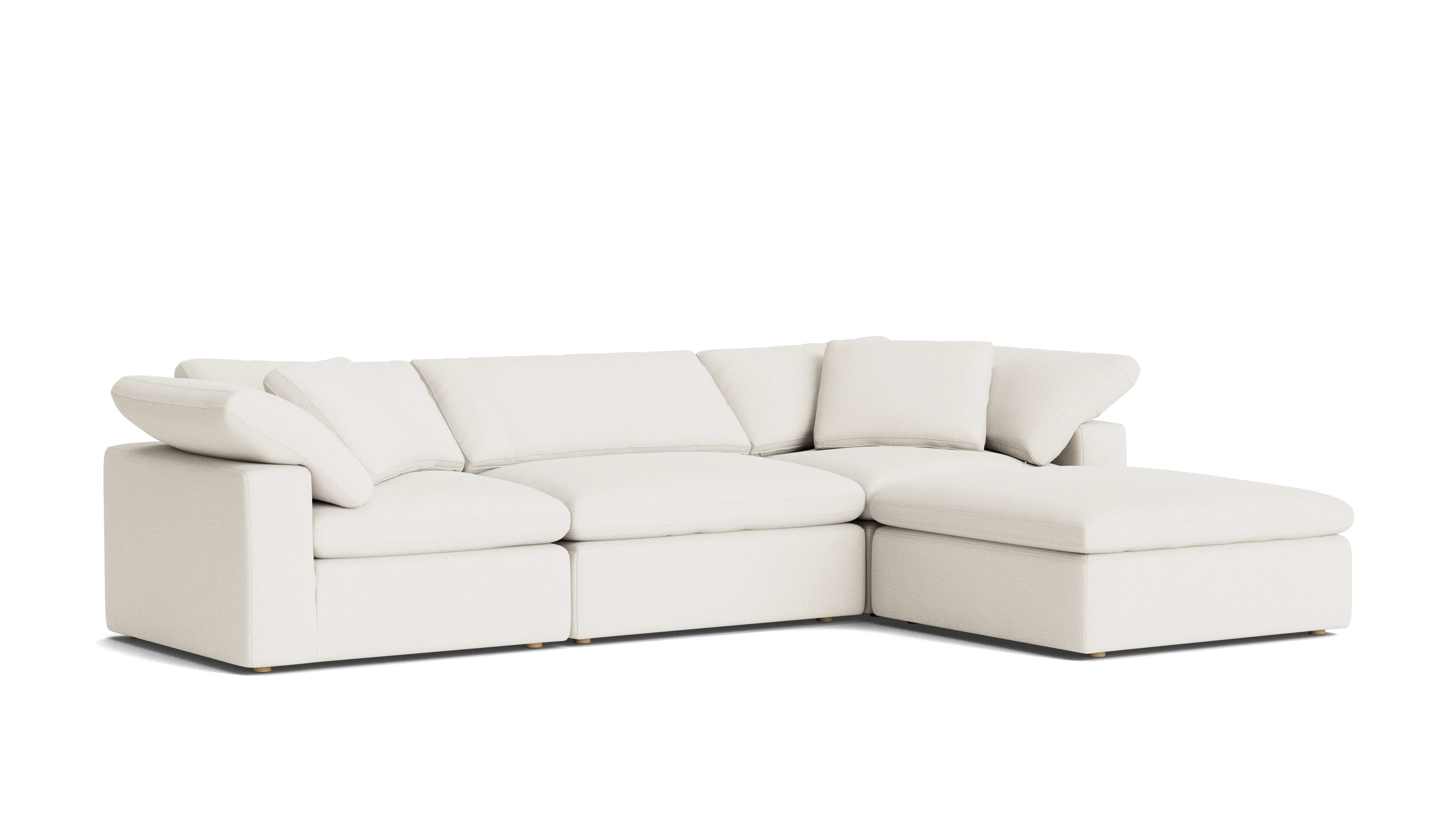 Movie Night™ 4-Piece Modular Sectional, Large, Cream Linen - Image 4