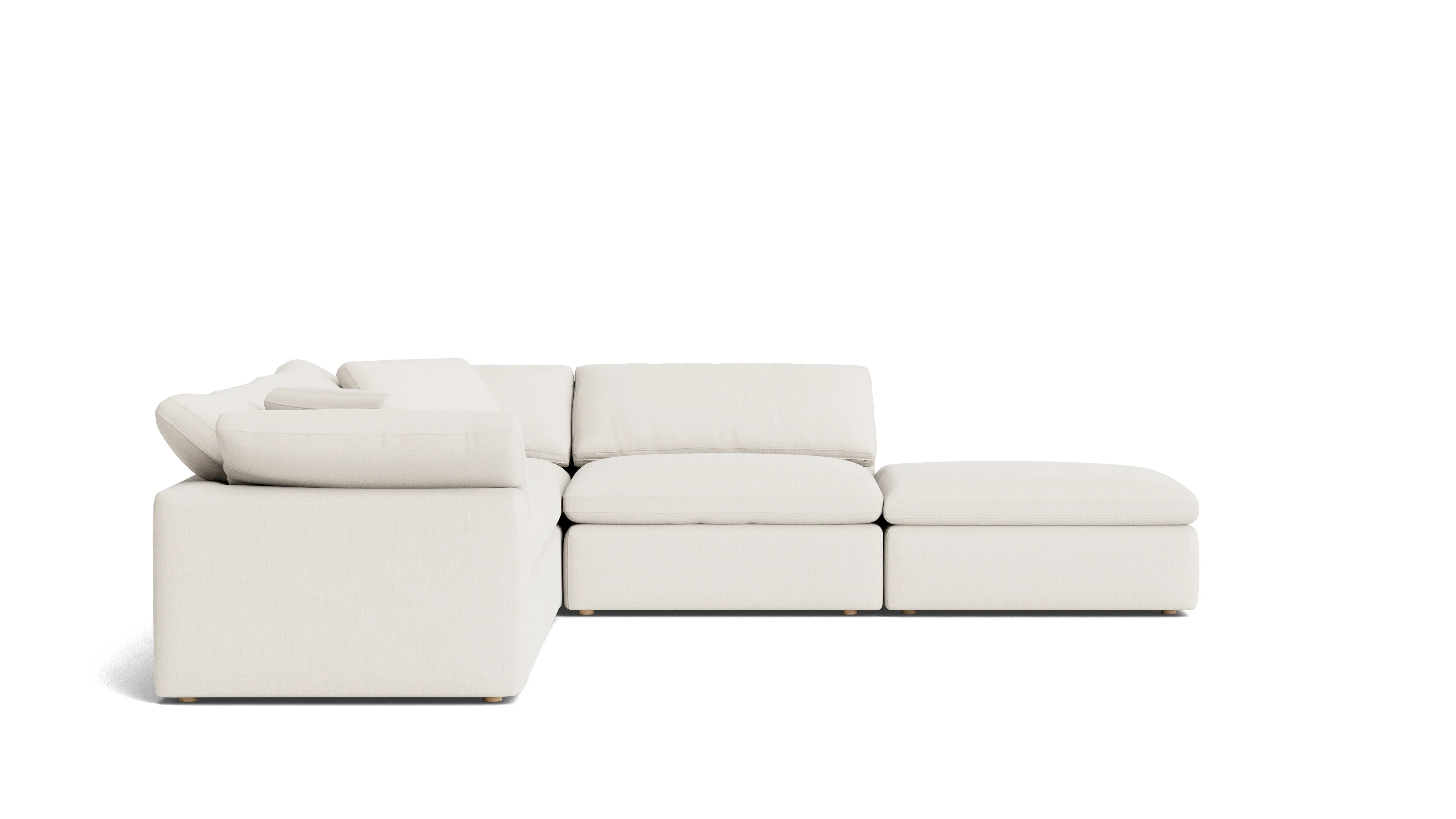 Movie Night™ 5-Piece Modular Sectional, Large, Cream Linen - Image 5