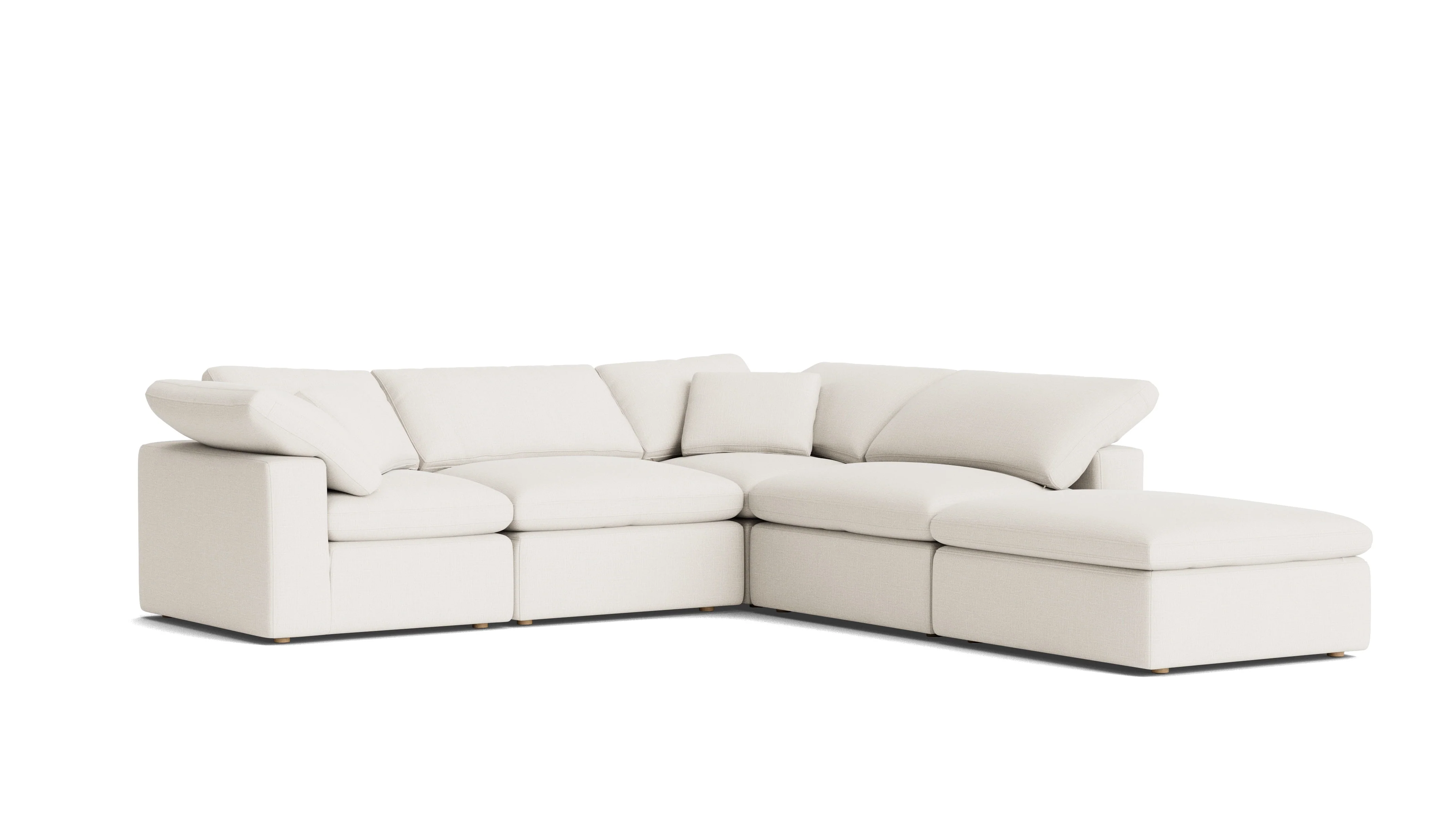 Movie Night™ 5-Piece Modular Sectional, Standard, Cream Linen - Image 4
