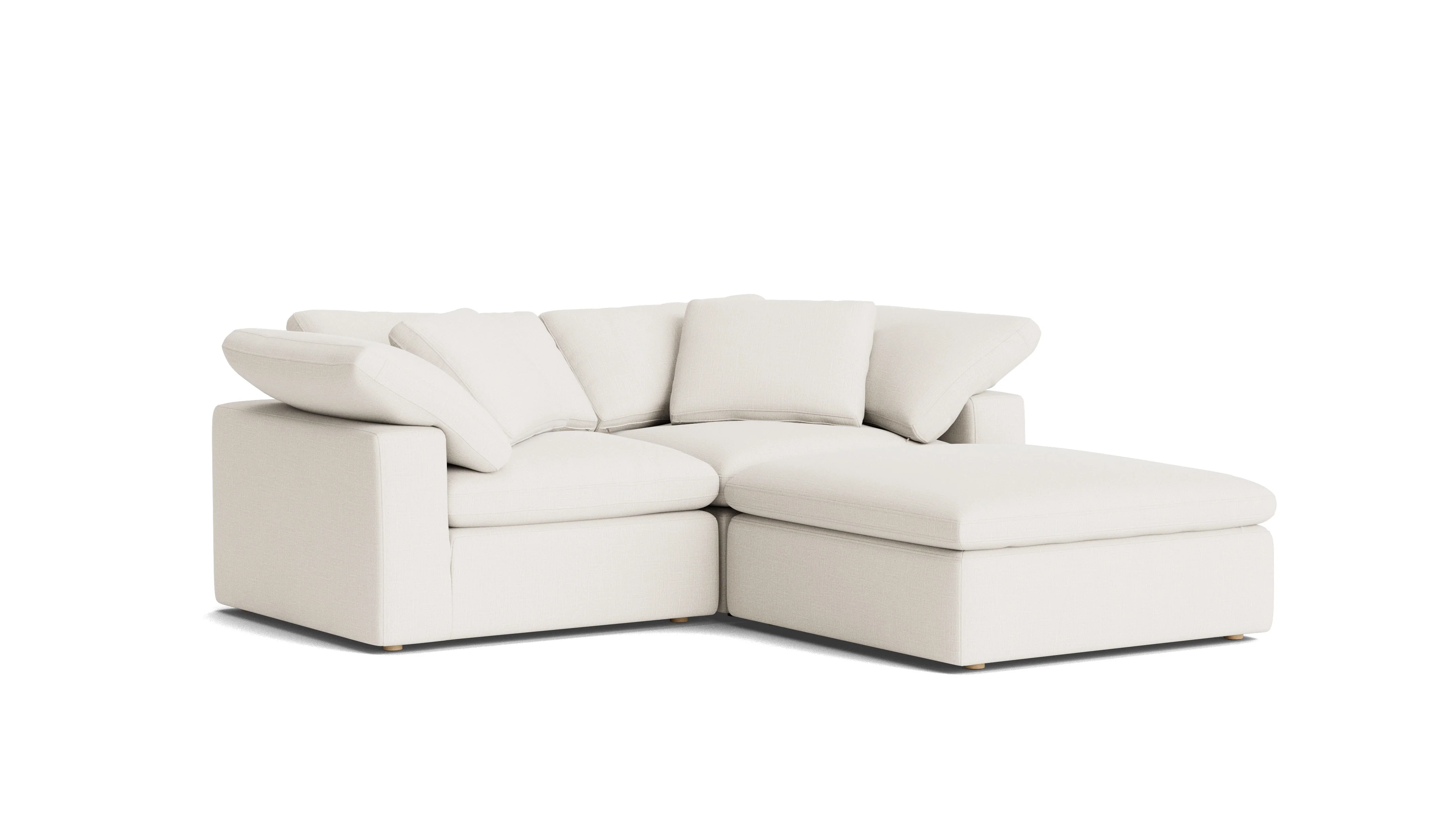 Movie Night™ 3-Piece Modular Sectional, Large, Cream Linen - Image 4