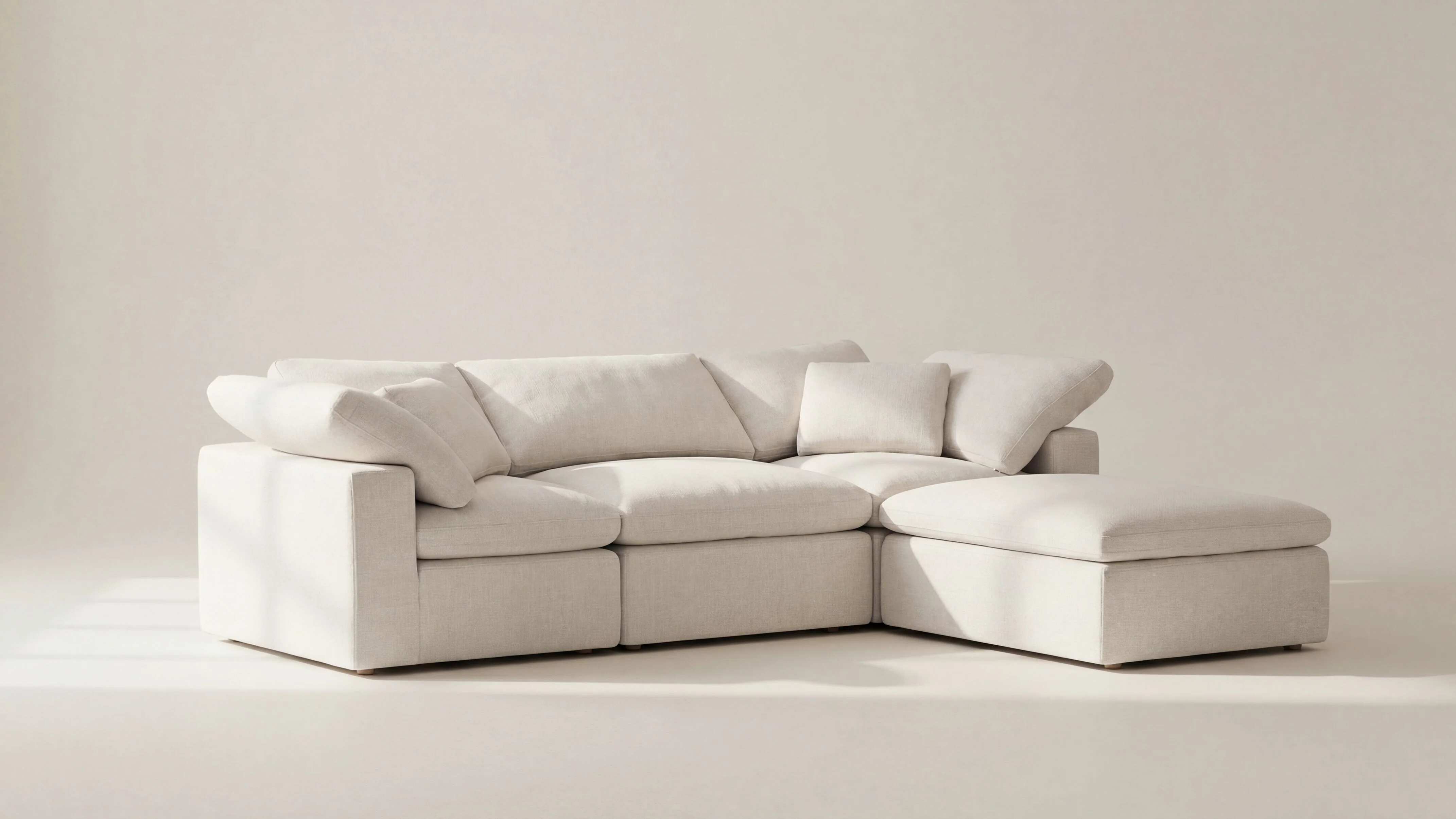 Movie Night™ 4-Piece Modular Sectional, Standard, Cream Linen - Image 4