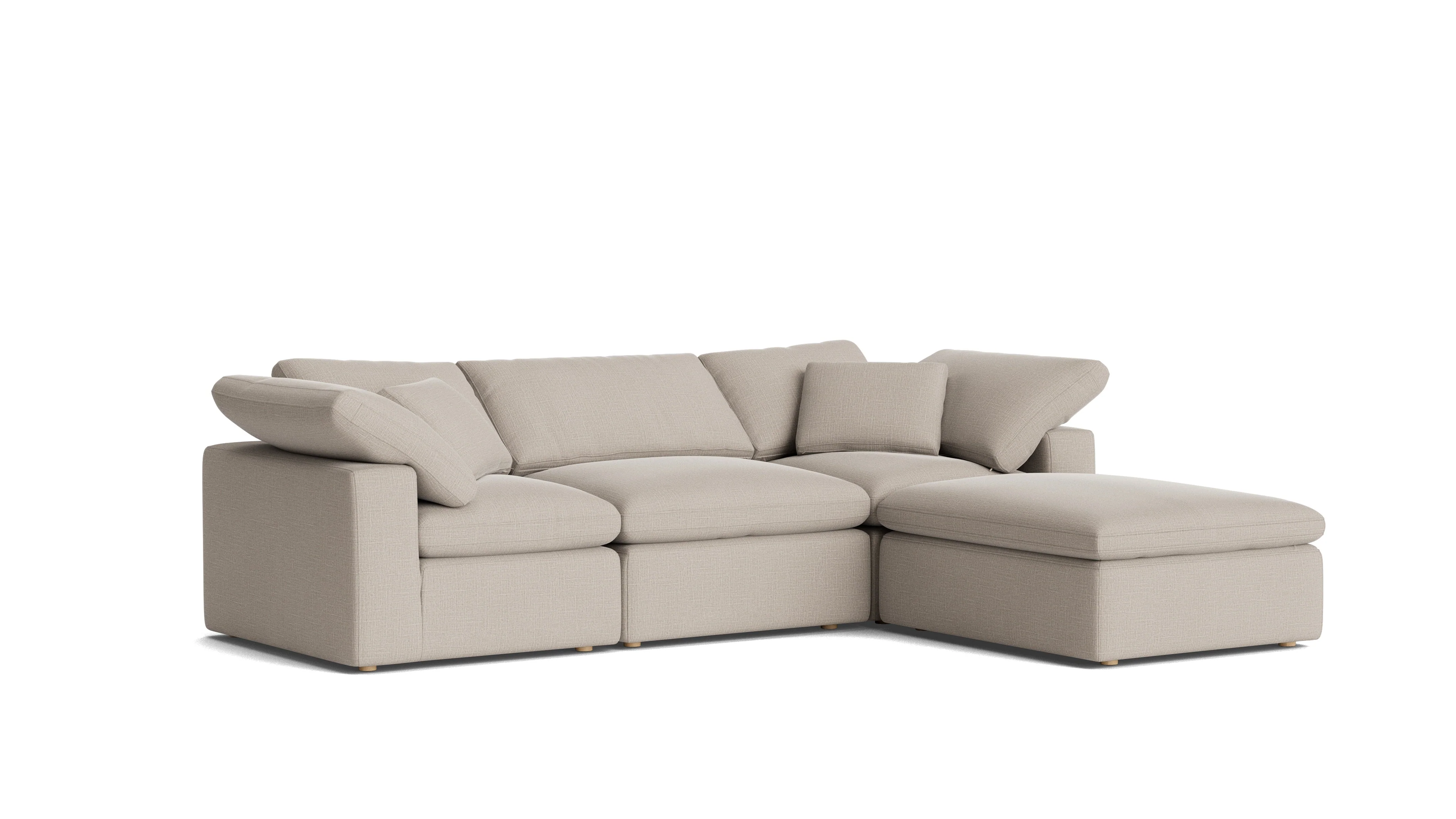Movie Night™ 4-Piece Modular Sectional, Standard, Light Pebble - Image 4