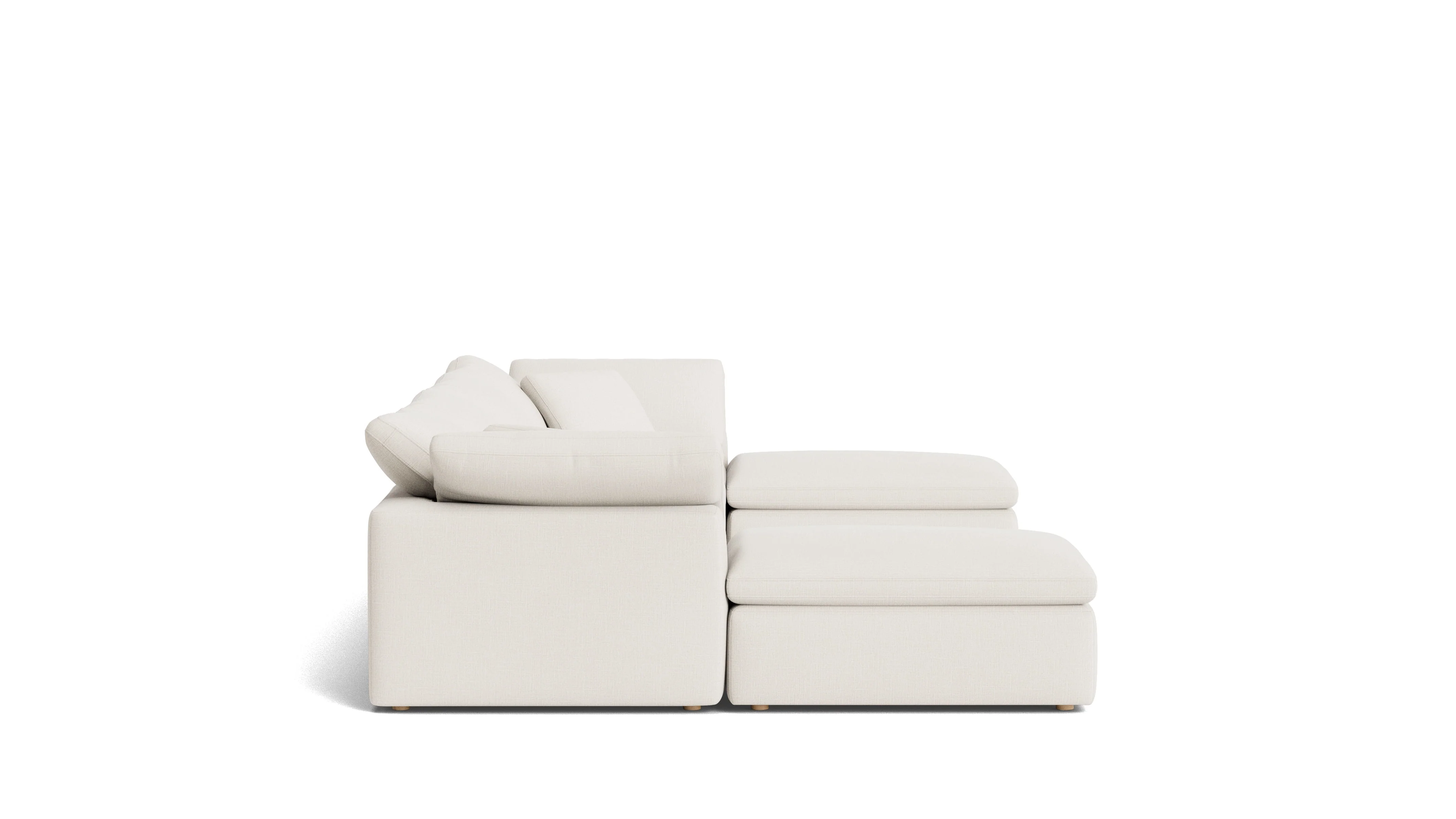 Movie Night™ 6-Piece Modular U-Shaped Sectional, Standard, Cream Linen - Image 5