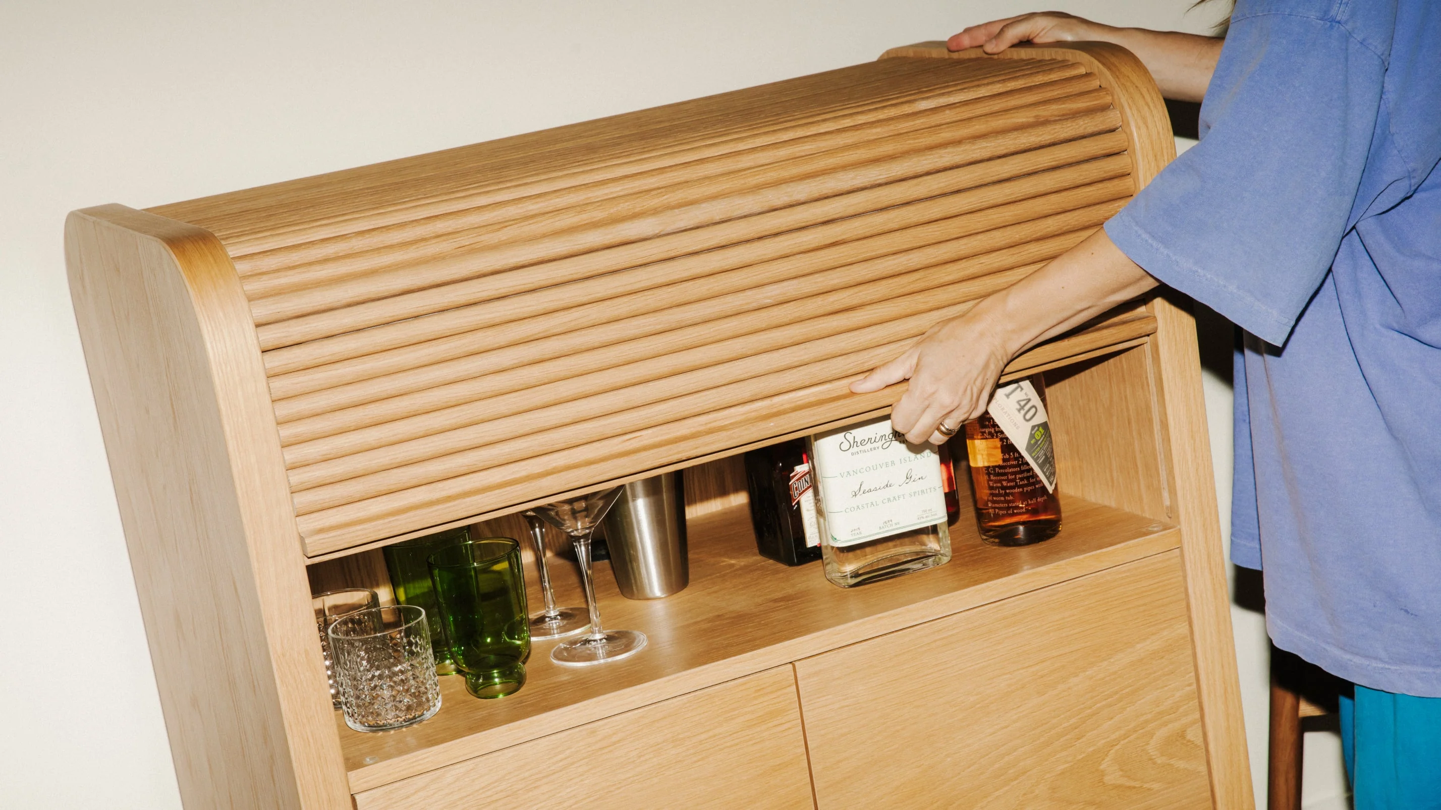 Roll Out Cabinet, White Oak - Image 4
