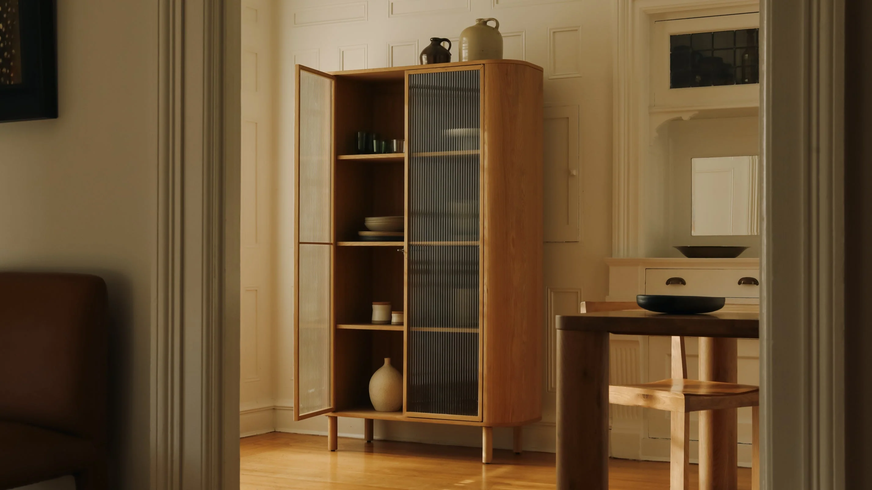 Showcase Cabinet, White Oak - Image 3