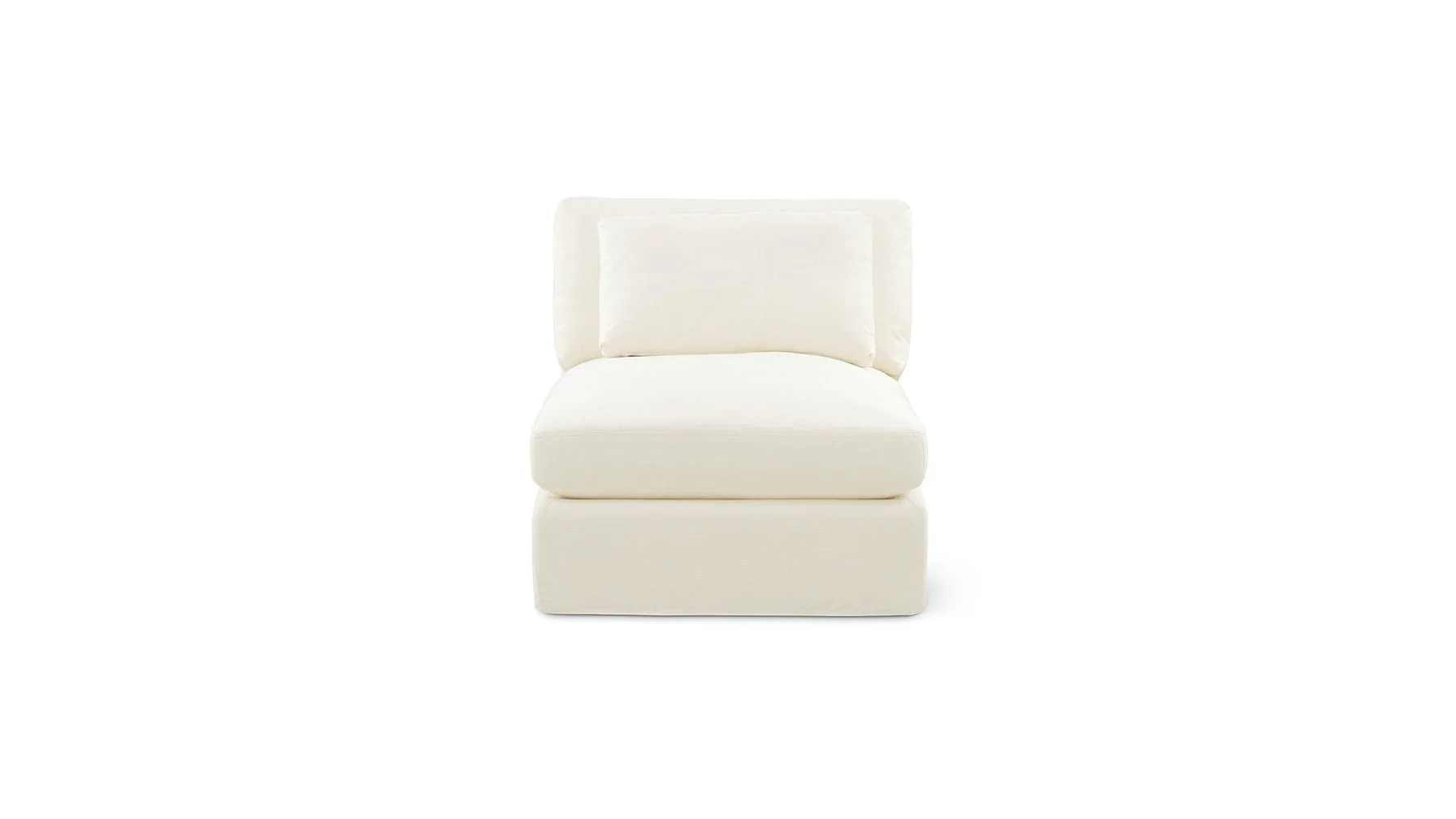 Slipcover - Get Together™ Armless Chair, Large, Cream Linen - Image 3