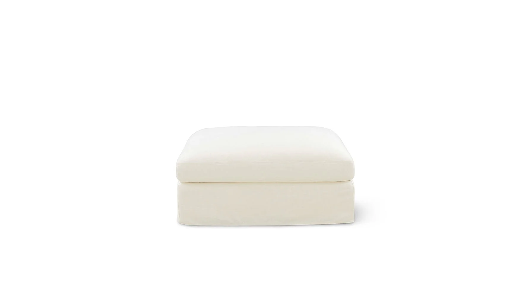 Slipcover - Get Together™ Ottoman, Standard, Cream Linen - Image 3