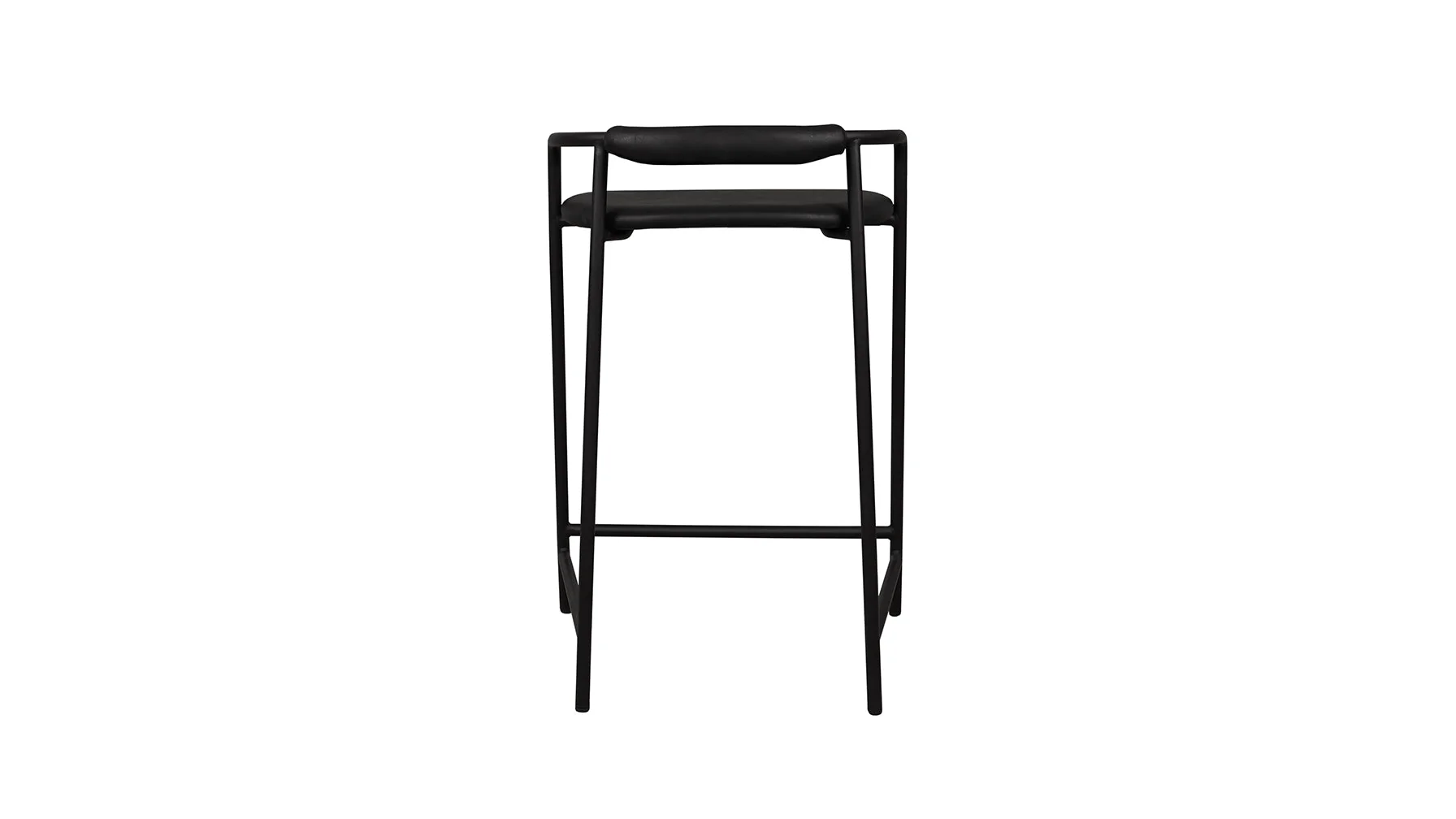 Slow Mornings Stool, Counter, Coal Leather/Black Metal - Image 7