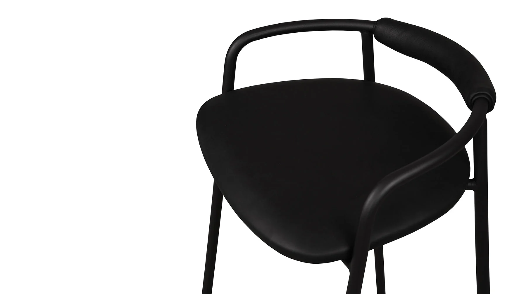 Slow Mornings Stool, Counter, Coal Leather/Black Metal - Image 9