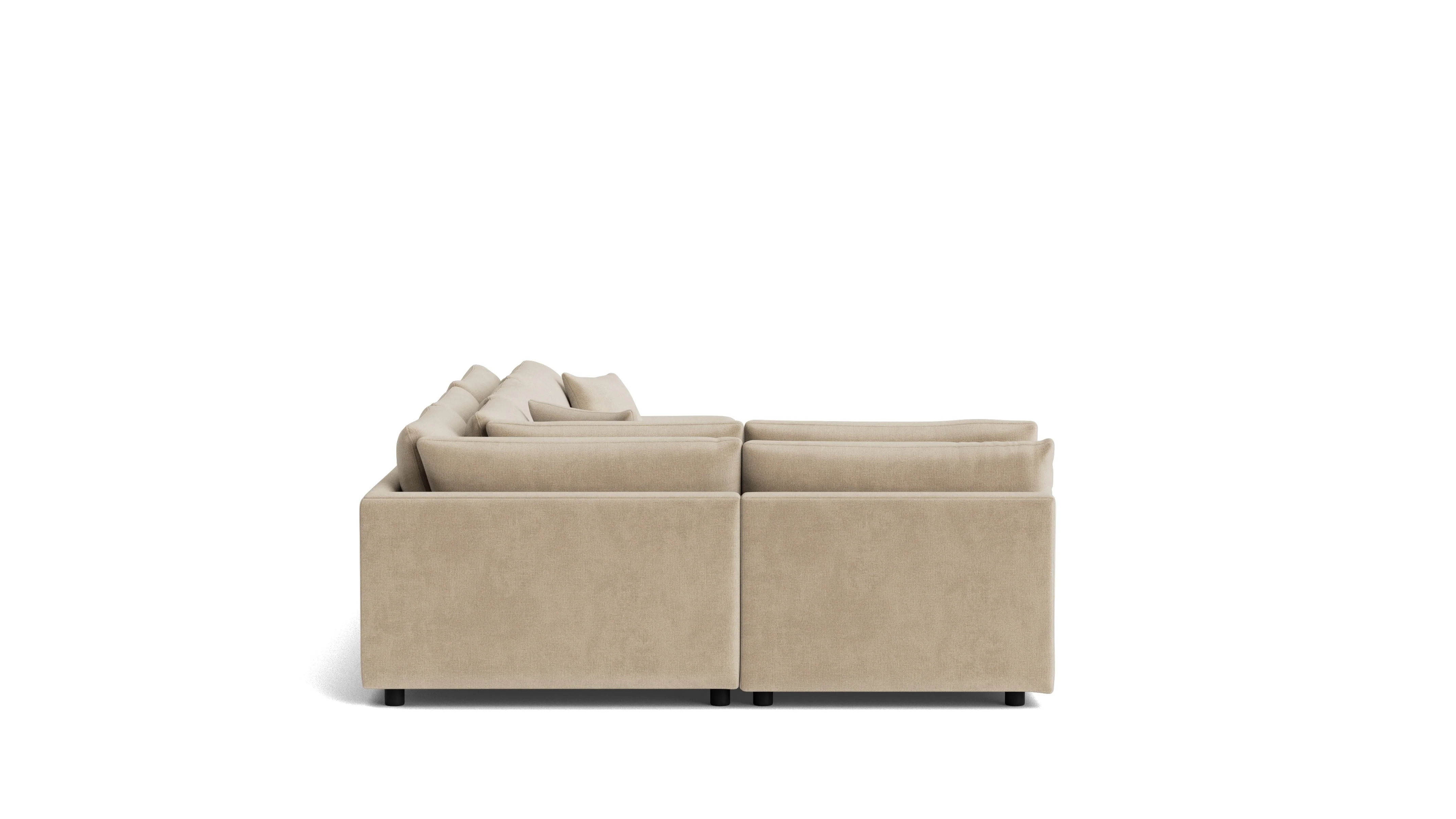 Soft Spot 4-Piece Modular Sectional Left, Cashew - Image 4