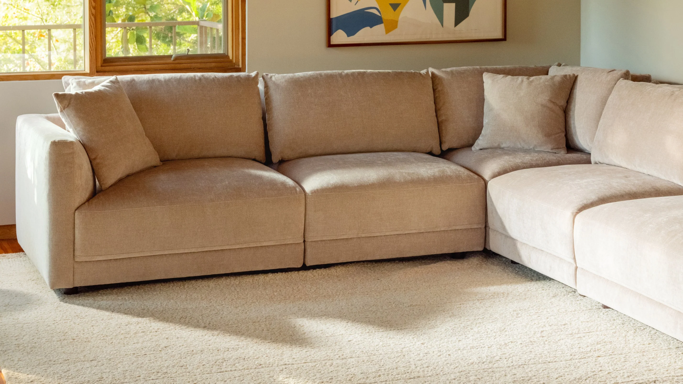 Soft Spot 5-Piece Modular Sectional Closed, Cashew - Image 3
