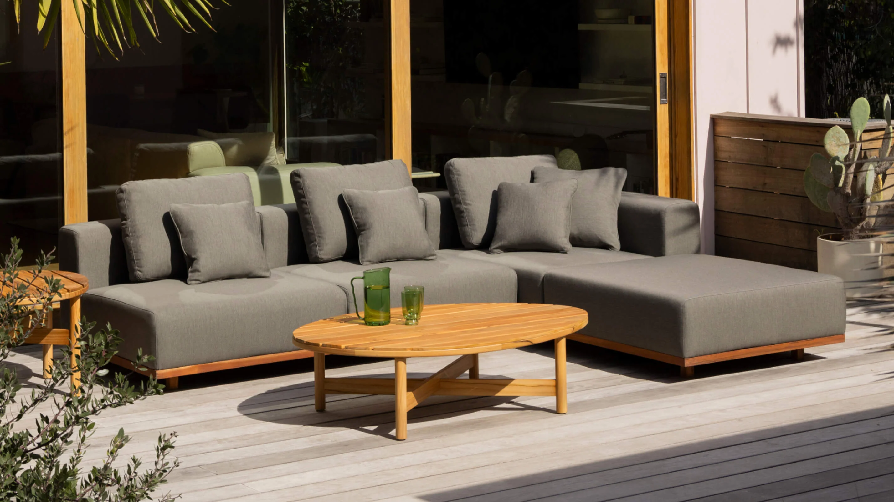Sunny Days Outdoor Chaise, Left Facing, Pepper - Image 3