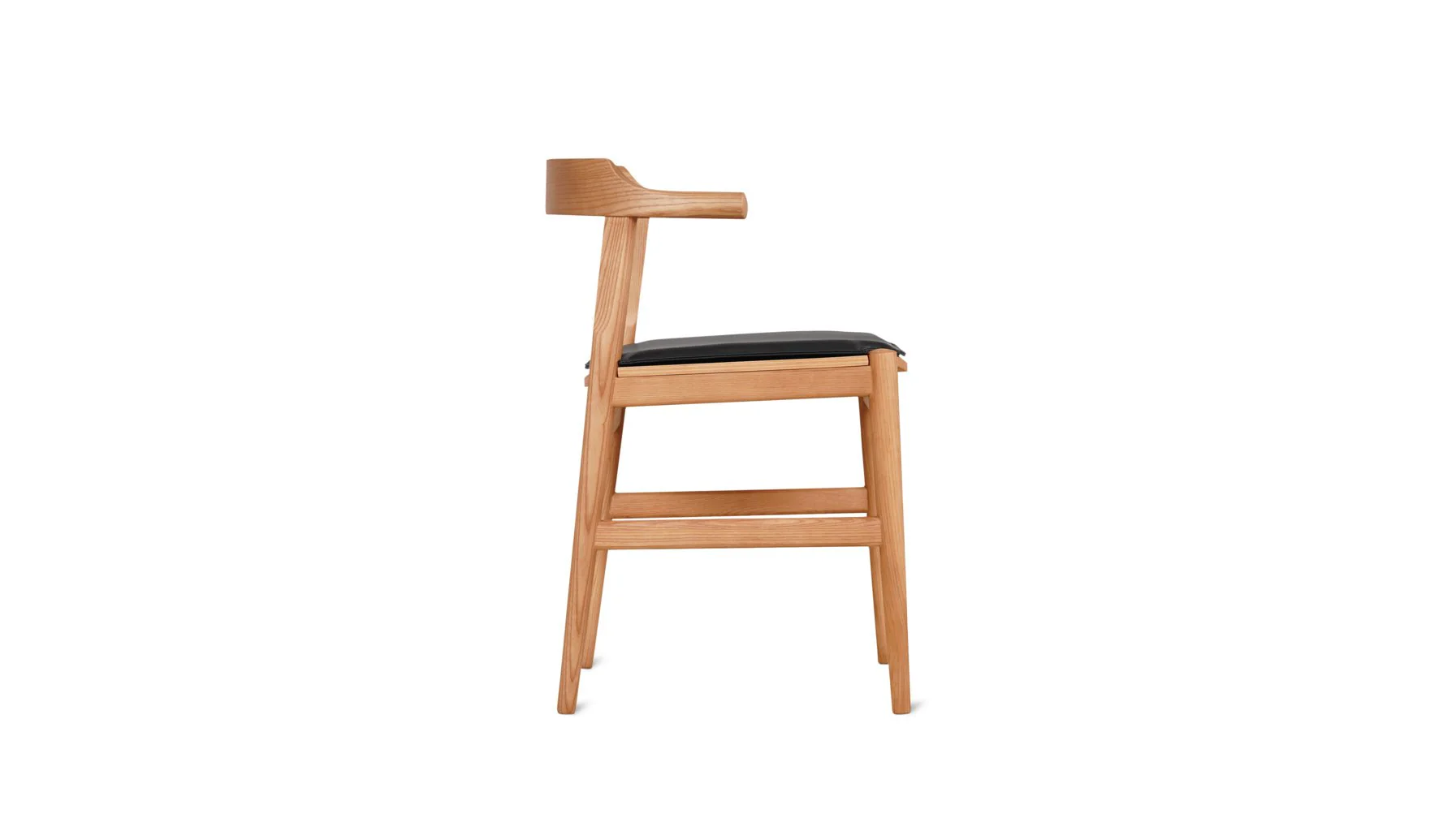 Tuck In Dining Chair with Black Cushion, Stained Oak - Image 6