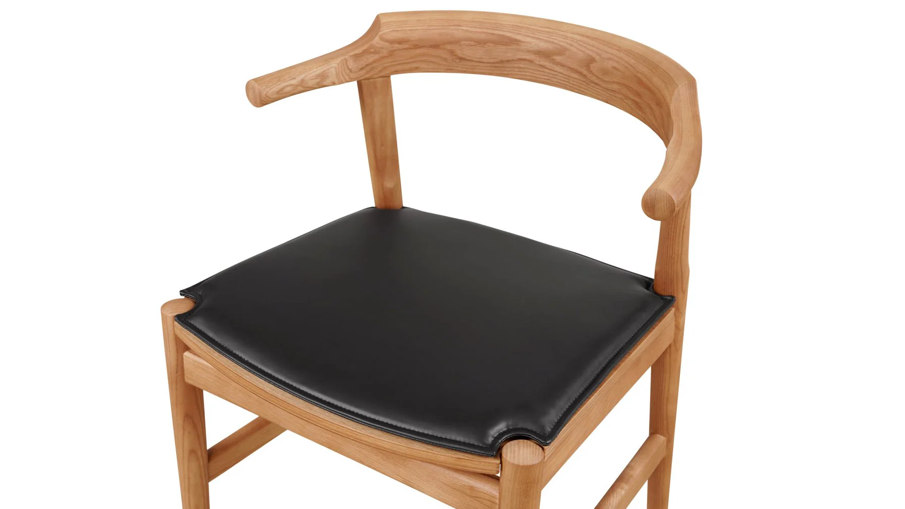 Tuck In Dining Chair with Black Cushion, Stained Oak - Image 9