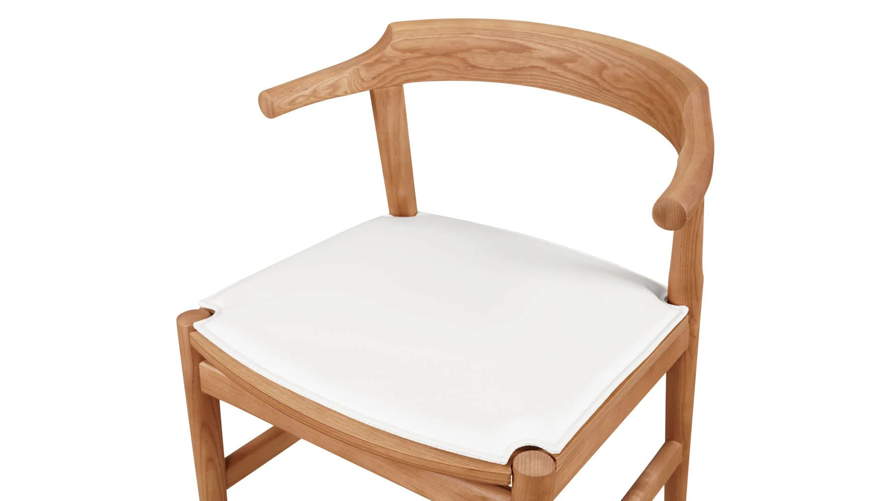 Tuck In Dining Chair with White Cushion, Stained Oak - Image 10
